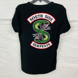 RIVERDALE black SOUTH SIDE SERPENTS snake short sleeve cotton shirt size 2X